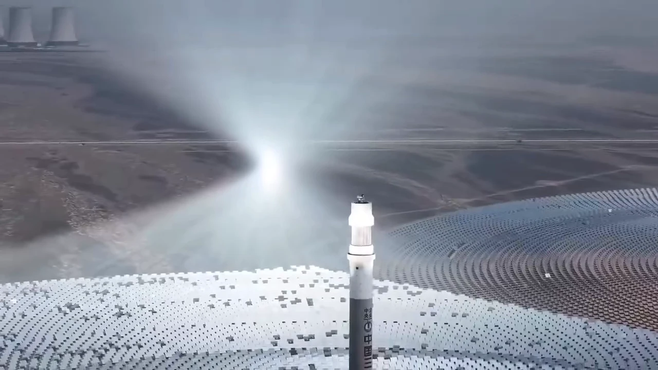 World's first mirror-solar power plant with two towers has been launched in China