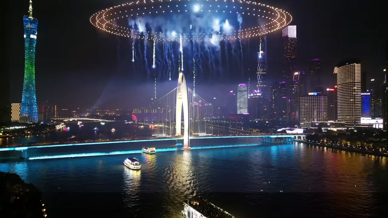 China hosted an epic drone show with fireworks and flying Phoenixes