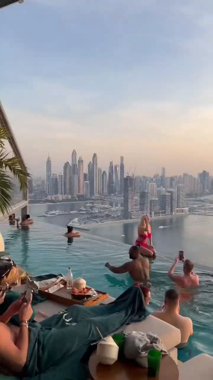 The world's highest infinity pool — at a height of 200 meters in Dubai