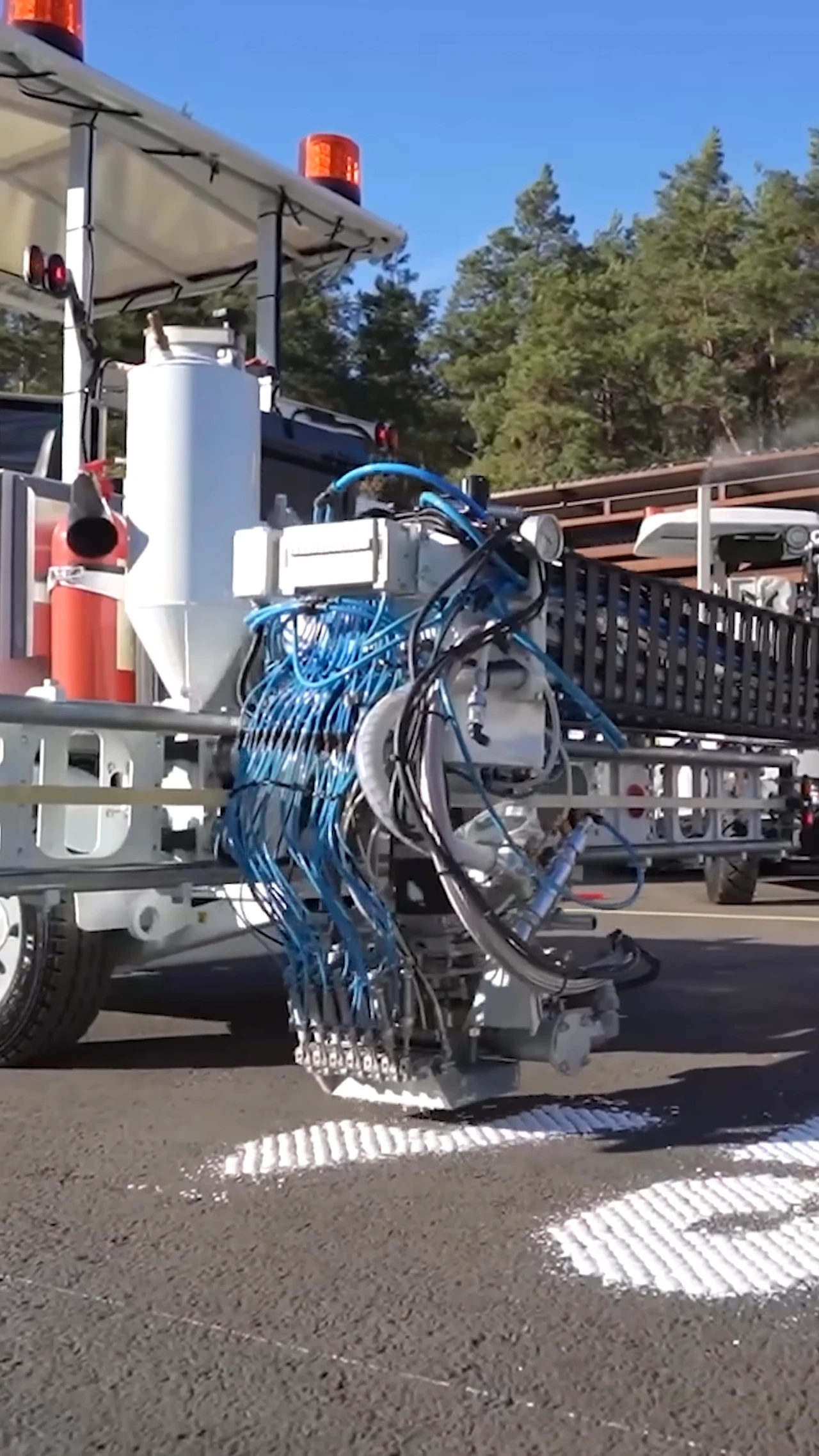 This machine prints road markings 10x faster than traditional methods!