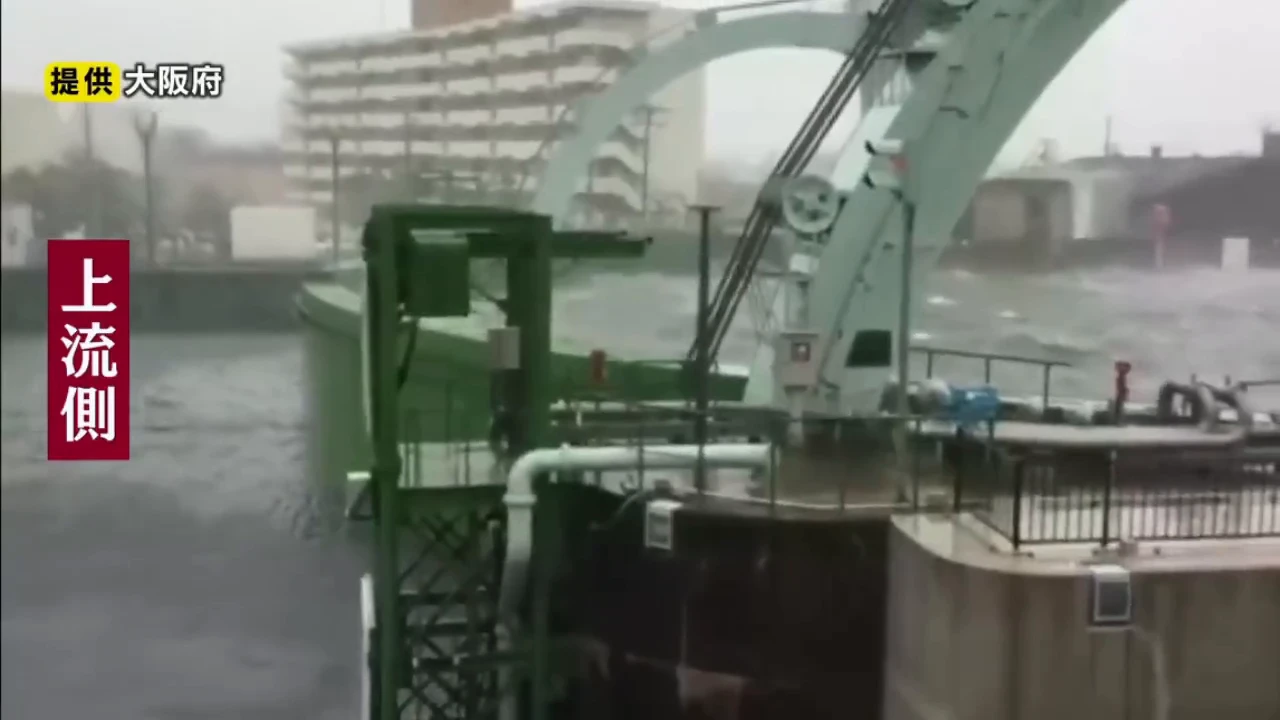 These massive flood gates protect Osaka from typhoons and heavy rains