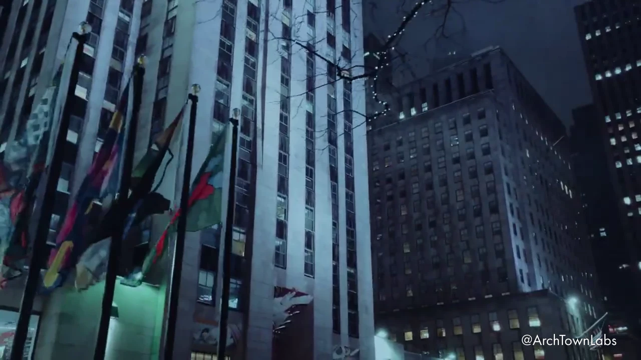 Walking through the snowy Manhattan