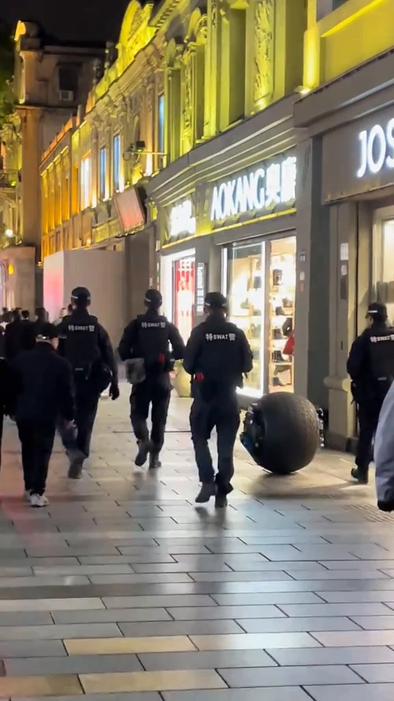 Chinese RoboCop Ball Patrols Streets Alongside Police