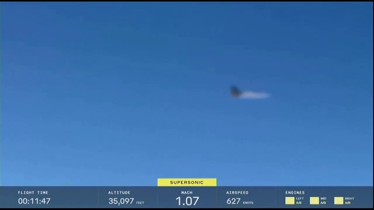 Boom Supersonic's XB-1 prototype private supersonic airplane broke sound barrier first time ever