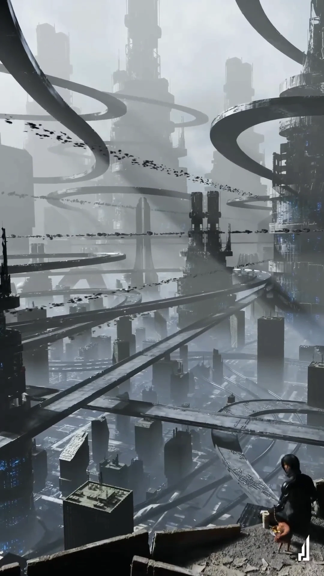 City of tomorrow where traffic takes to the air