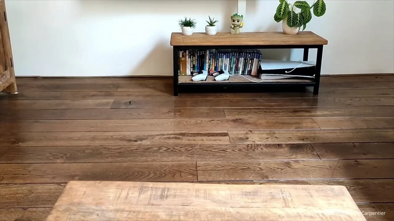 Inventor assembled a walking coffee table