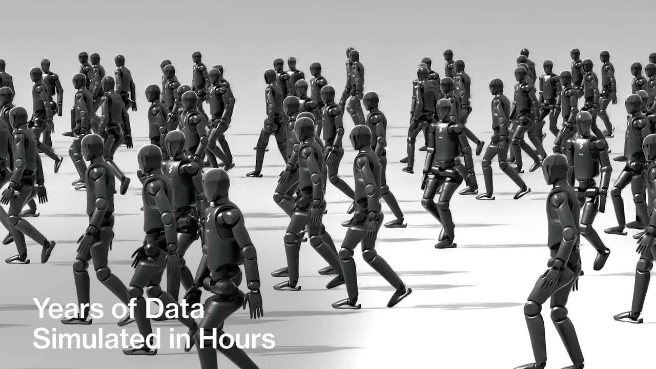 Figure robots' gait becomes faster and more realistic with neural network training