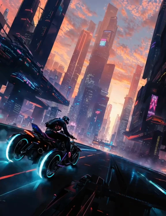 Cyberpunk city. A masterpiece of neuro-urbanism