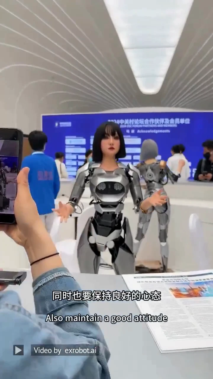 The humanoid robot, XiaoQi, was on display at the Zhongguancun 2024 Forum in Beijing